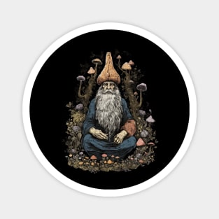 Lord Of The Shrooms - dark gnome wizard fantasy mushroom illustration Magnet